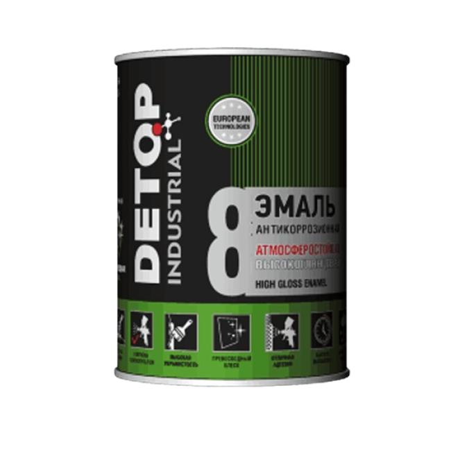 Detop RAL-9005 DETOP No. 8 - 耐候高光瓷漆 - 黑色，0.75l DTI-P89005 图片 – 卡拉巴尔塔 | carpaint.kz
