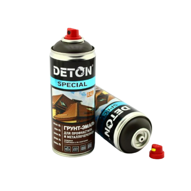 Deton RR 32 DETON SPECIAL - Primer-enamel for metal tiles - Dark brown - Aerosol, 520 ml DTN-A07298 – buy in Kara-Balta | carpaint.kz