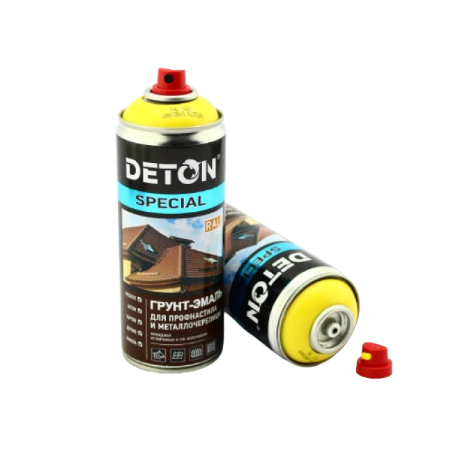 Deton RAL 1018 DETON SPECIAL - Primer-enamel for metal tiles - Zinc yellow - Aerosol, 520 ml DTN-A07364 – buy in Kara-Balta | carpaint.kz