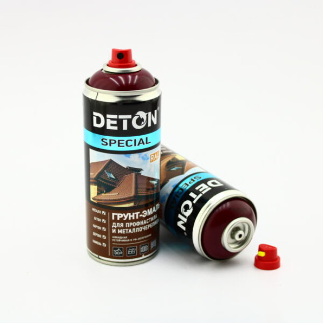 Deton RAL 3005 DETON SPECIAL - Primer-enamel for metal tiles - Red wine - Aerosol, 520 ml DTN-A07290 – buy in Kara-Balta | carpaint.kz