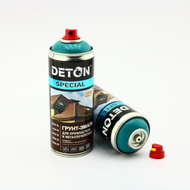 Deton RAL 5021 DETON SPECIAL - Primer-enamel for metal tiles - Watery blue - Aerosol, 520 ml DTN-A07362 – buy in Kara-Balta | carpaint.kz