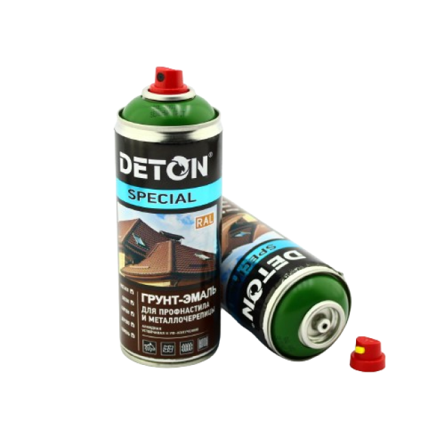 Deton RAL 6002 DETON SPECIAL - Primer-enamel for metal tiles - Green leaf - Aerosol, 520 ml DTN-A07363 – buy in Kara-Balta | carpaint.kz