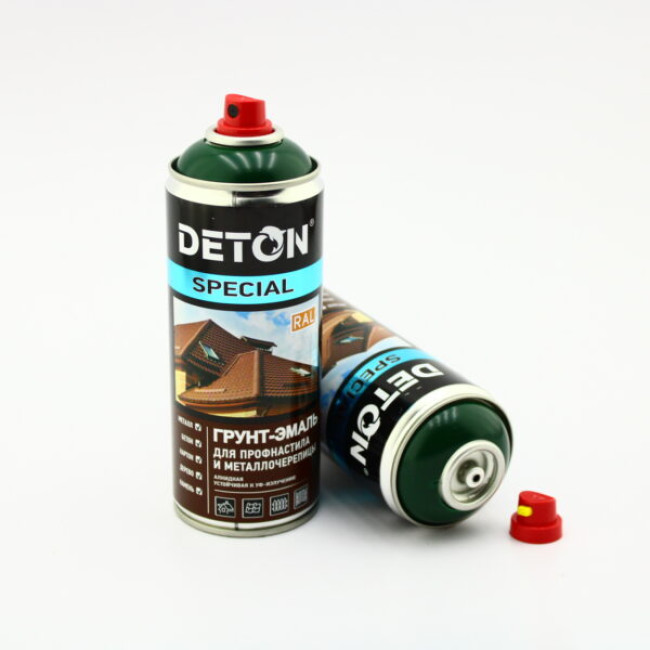 Deton RAL 6005 DETON SPECIAL - Primer-enamel for metal tiles - Green moss - Aerosol, 520 ml DTN-A07289 – buy in Kara-Balta | carpaint.kz