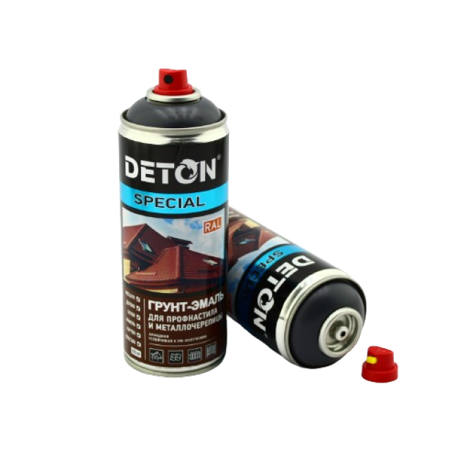 Deton RAL 7024 DETON SPECIAL - 金属瓷砖瓷漆底漆 - 石墨灰 - 气雾剂，520 毫升 DTN-A07288 图片 – 卡拉巴尔塔 | carpaint.kz