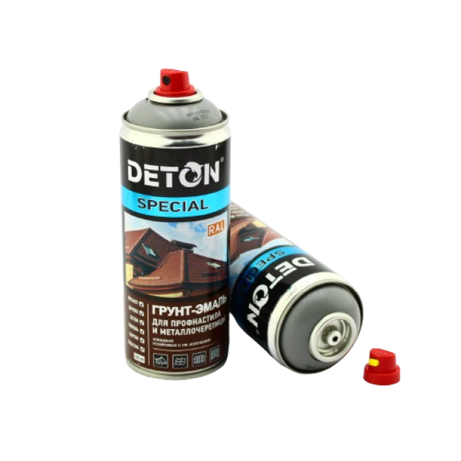 Deton RAL 7037 DETON SPECIAL - 金属瓷砖瓷漆底漆 - 灰灰色 - 气雾剂，520 毫升 DTN-A07321 图片 – 卡拉巴尔塔 | carpaint.kz