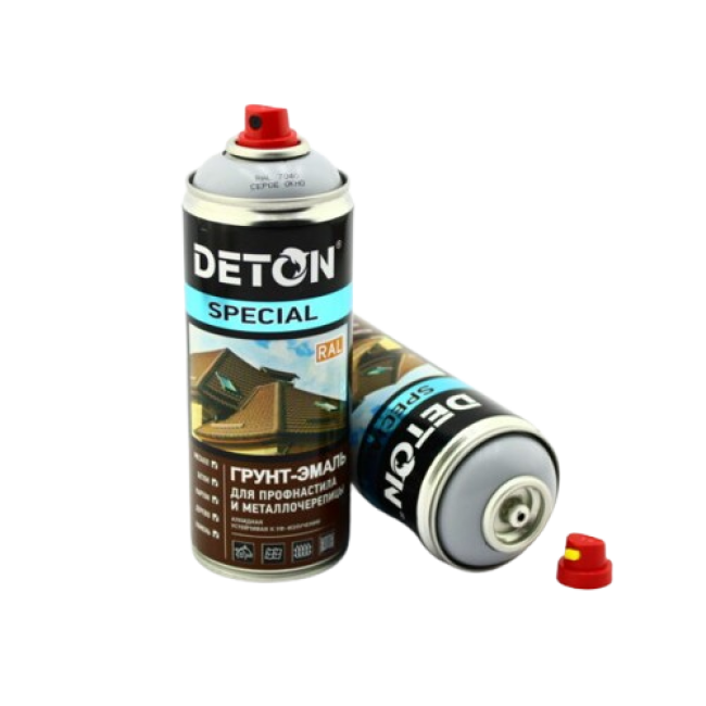 Deton RAL 7040 DETON SPECIAL - 金属瓷砖瓷漆底漆 - 灰色窗户 - 气雾剂，520 毫升 DTN-A07292 图片 – 卡拉巴尔塔 | carpaint.kz