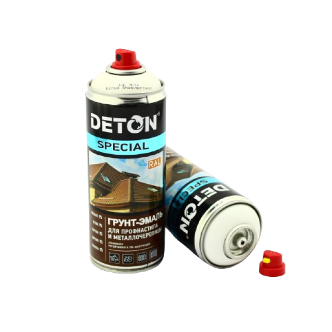 Deton RAL 9016 DETON SPECIAL - Primer-enamel for metal tiles - Transport white - Aerosol, 520 ml DTN-A07287 – buy in Kara-Balta | carpaint.kz