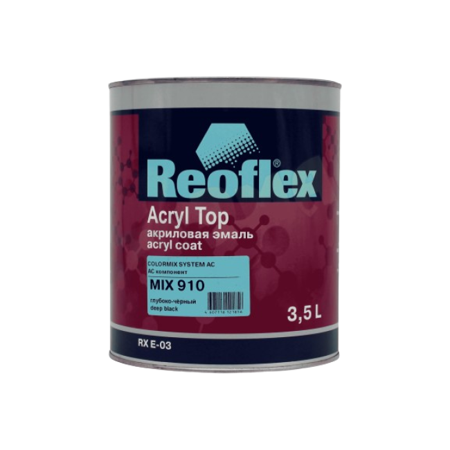 Reoflex 910 MIX Acrylic enamel 4+1, Deep black, 3.5l RX E-03-910-3500 – buy in Kara-Balta | carpaint.kz