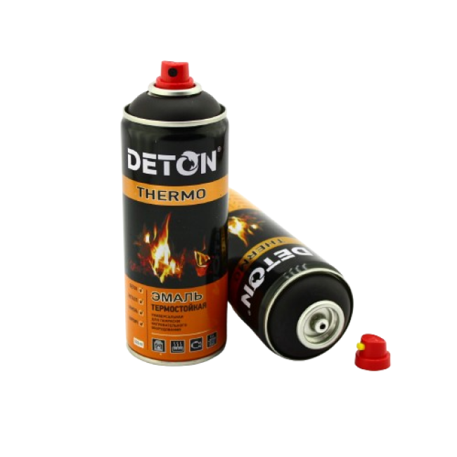 DETON THERMO - Эмаль термостойкая - Черная - Аэрозоль, 520 мл DTN-A70666 – купить в Кара-Балта | Deton | carpaint.kz