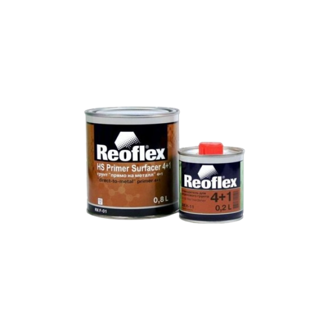 Reoflex 2K акрилді праймер 4+1 қара + қатайтқыш, 0,8+0,2л RX F-01(B)-800 + RX H-11-200 – Кара-Балтада сатып алу | Reoflex | carpaint.kz