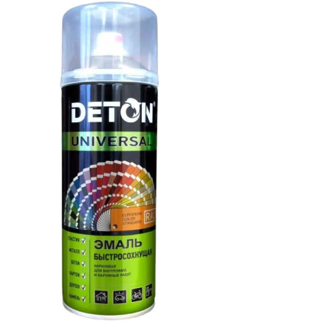Deton RAL 3009 DETON UNIVERSAL - 醇酸瓷漆 - 红棕色，耐候，气雾剂，520 毫升 DTN-A70884 图片 – 卡拉巴尔塔 | carpaint.kz