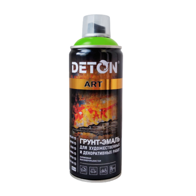 Deton Primer-enamel for artistic and decorative works DETON ART, Green apple, aerosol 520 ml DTN-A70673 – buy in Kara-Balta | carpaint.kz