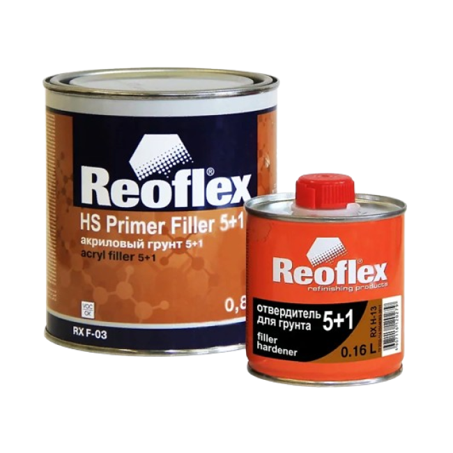 Reoflex 2K акрилді праймер 5+1 қызыл + қатайтқыш, 0,8л+0,16л RX F-03(R)-800 + RX H-13-160 – Кара-Балтада сатып алу | Reoflex | carpaint.kz