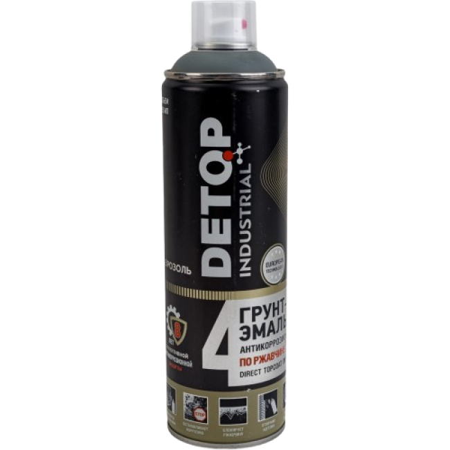 RAL 7005 DETOP №4 - Тот басуға арналған эмаль 3-і 1-де - Сұр түсті - Аэрозоль DTI-A07718 – Кара-Балтада сатып алу | Detop | carpaint.kz