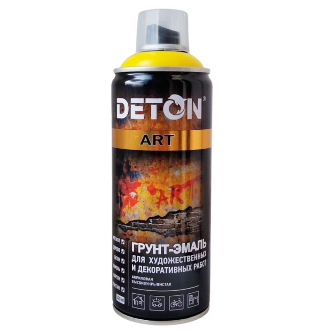 Deton DETON ART - Primer-enamel - Yellow - Aerosol, 520 ml DTN-A70677 – buy in Kara-Balta | carpaint.kz