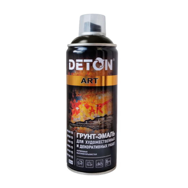 Deton DETON ART - 珐琅底漆 - 黑色光泽 - 气雾剂，520 毫升 DTN-A70688 图片 – 卡拉巴尔塔 | carpaint.kz
